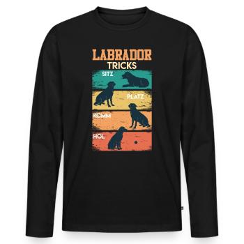 Labrador Tricks Sture Labrador Hunde Labrador - Männer Premium Bio Langarmshirt - Schwarz - Vorne - Nico (187cm)