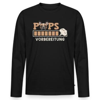 Französische Bulldogge PUPS Vorbereitung Lustiges - Männer Premium Bio Langarmshirt - Schwarz - Vorne - Nico (187cm)