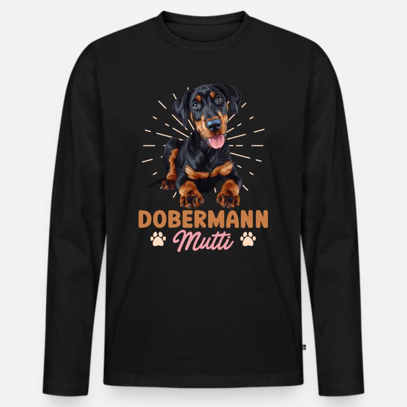 DOBERMANN MUTTI Hundebesitzer Dobermänner - Männer Premium Bio Langarmshirt - Schwarz