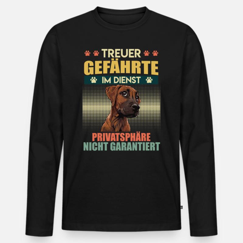 Rhodesian Ridgeback LOYAL COMPANION Ridgebacks - Männer Premium Bio Langarmshirt - Schwarz