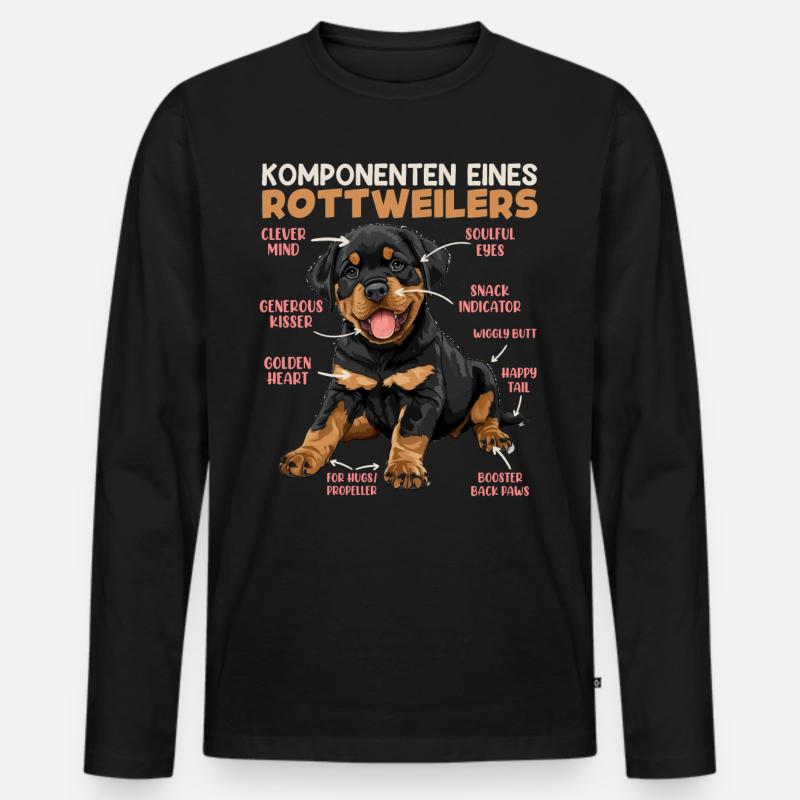 Rottie KOMPONENTEN EINES ROTTWEILERS Lustiges - Männer Premium Bio Langarmshirt - Schwarz