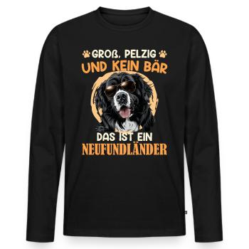 Neufundländer GROSS PELZIG UND KEIN BÄR Lustiges - Männer Premium Bio Langarmshirt - Schwarz - Vorne - Nico (187cm)