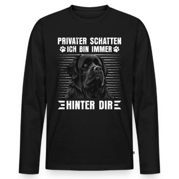 Newfie PRIVATER SCHATTEN BIN IMMER HINTER DIR - Männer Premium Bio Langarmshirt - Schwarz - Vorne - Nico (187cm)