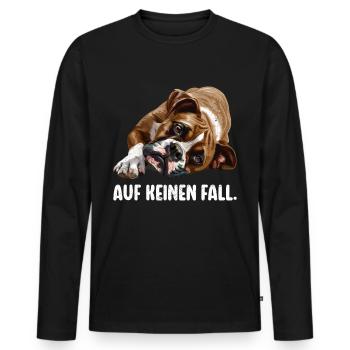 Deutscher Boxer AUF KEINEN FALL Sturer Boxer Hund - Männer Premium Bio Langarmshirt - Schwarz - Vorne - Nico (187cm)