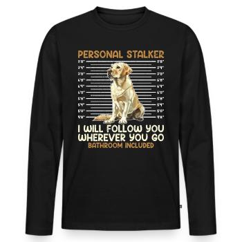 Labrador Lover Personal Stalker Labrador - Men's Premium Organic Long Sleeve Shirt - black - Front - Nico (187cm)