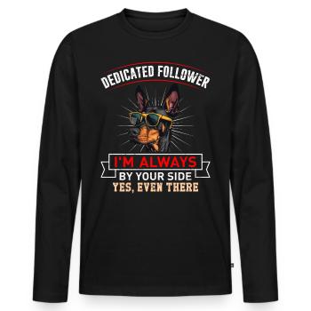 Doberman DEDICATED FOLLOWER Doberman Owner - Men's Premium Organic Long Sleeve Shirt - black - Front - Nico (187cm)