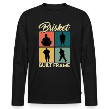 Fleischfresser BISKET BUILT FRAME BBQ - Männer Premium Bio Langarmshirt - Schwarz - Vorne - Nico (187cm)