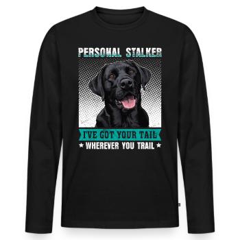 Labrador Lover Personal Stalker Labrador - T-shirt manches longues Premium bio Homme - noir - Devant - Nico (187cm)