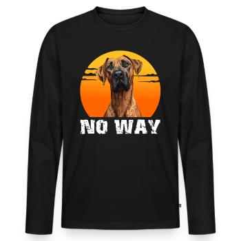 Rhodesian Ridgeback obstinément NON ! Drôle de crête - T-shirt manches longues Premium bio Homme - noir - Devant - Nico (187cm)