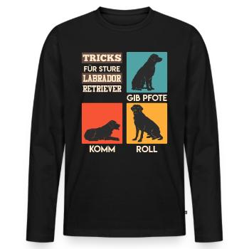 Propriétaire de Labrador ASTUCES POUR UN LABRADOR ROBUSTE - T-shirt manches longues Premium bio Homme - noir - Devant - Nico (187cm)