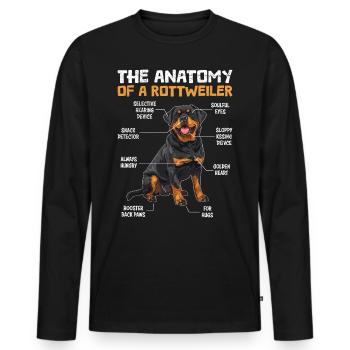 Rottie L’ANATOMIE D’UN ROTTWEILER Chien Rotti - T-shirt manches longues Premium bio Homme - noir - Devant - Nico (187cm)
