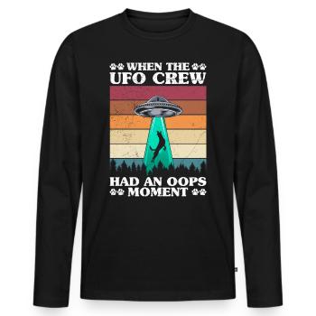 Malinois UFO CREW HAD AN OOPS MOMENT Drôle - T-shirt manches longues Premium bio Homme - noir - Devant - Nico (187cm)