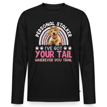 Labrador Lover PERSONAL STALKER Drôle - T-shirt manches longues Premium bio Homme - noir - Devant - Nico (187cm)