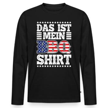 Grillmeister This is my Meat Smoking Shirt USA - Männer Premium Bio Langarmshirt - Schwarz - Vorne - Nico (187cm)