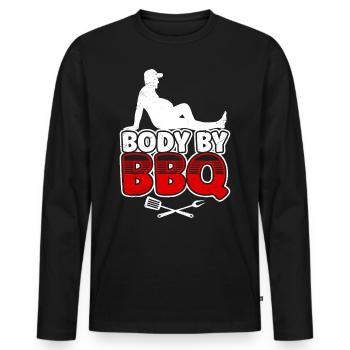 Grillfest Body by BBQ Fleischfresser Lustig - Männer Premium Bio Langarmshirt - Schwarz - Vorne - Nico (187cm)