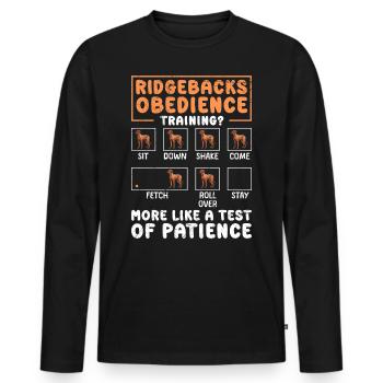ENTRAÎNEMENT D’OBÉISSANCE DE RIDGEBACK Plaisir - T-shirt manches longues Premium bio Homme - noir - Devant - Nico (187cm)
