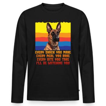 Malinois EVERY SNACK YOU MAKE Belgian - Men's Premium Organic Long Sleeve Shirt - black - Front - Nico (187cm)