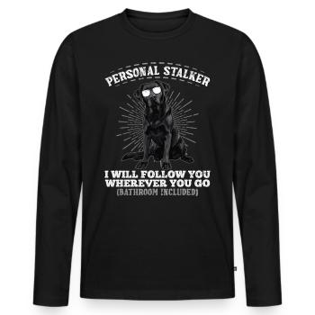 Labrador Lover Personal Stalker Labrador - T-shirt manches longues Premium bio Homme - noir - Devant - Nico (187cm)