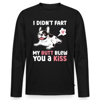 Frenchie N’était pas un pet Mes fesses embrassaient l’air - T-shirt manches longues Premium bio Homme - noir - Devant - Nico (187cm)