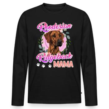 RHODESIAN RIDGEBACK MAMA Hundefan Ridgeback - Männer Premium Bio Langarmshirt - Schwarz - Vorne - Nico (187cm)