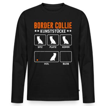 TOURS DE BORDER COLLIE Border Collie - T-shirt manches longues Premium bio Homme - noir - Devant - Nico (187cm)