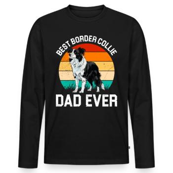 Dog dad BEST BORDER COLLIE DAD EVER Funny - Men's Premium Organic Long Sleeve Shirt - black - Front - Nico (187cm)