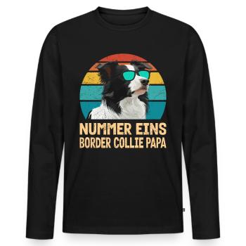 Border Collie NUMBER ONE BORDER COLLIE DAD - Men's Premium Organic Long Sleeve Shirt - black - Front - Nico (187cm)