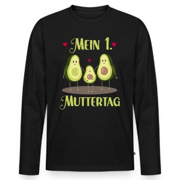 Mother-to-be 1st Mother's Day Soon Mom - Men's Premium Organic Long Sleeve Shirt - black - Front - Nico (187cm)