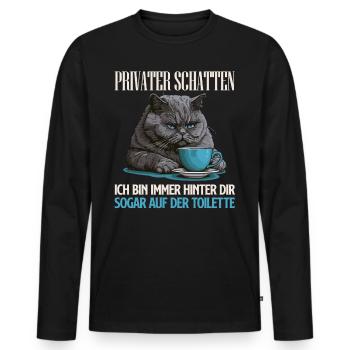 British Shorthair PRIVATE SHADE Funny - Men's Premium Organic Long Sleeve Shirt - black - Front - Nico (187cm)