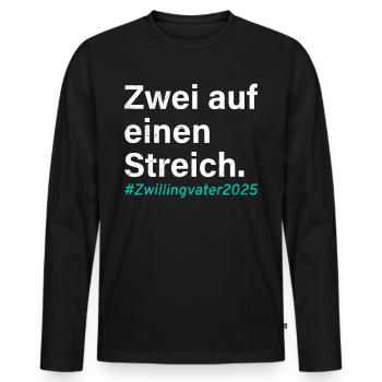 Twin dad TWO IN ONE FELL SWOOP TWIN DAD - T-shirt manches longues Premium bio Homme - noir - Devant - Nico (187cm)