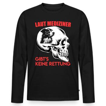 Aussie ACCORDING TO DOCTORS, THERE IS NO SALVATION - Men's Premium Organic Long Sleeve Shirt - black - Front - Nico (187cm)