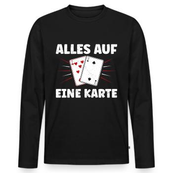 Joueurs de poker ALL IN ONE CARD Fun - T-shirt manches longues Premium bio Homme - noir - Devant - Nico (187cm)