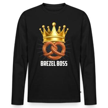 Bretzel König Bretzel Brezn Bayern - Männer Premium Bio Langarmshirt - Schwarz - Vorne - Nico (187cm)