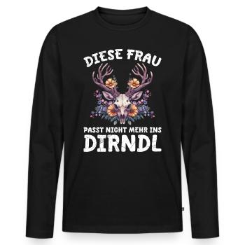 Dirndl zu klein Trachtenshirt Damen Trachten Dirndl - T-shirt manches longues Premium bio Homme - noir - Devant - Nico (187cm)
