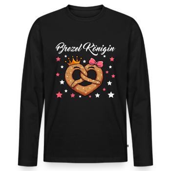 Reine du bretzel - T-shirt manches longues Premium bio Homme - noir - Devant - Nico (187cm)