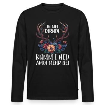 Dirndl zu klein Trachtenshirt Damen Trachten Dirndl - T-shirt manches longues Premium bio Homme - noir - Devant - Nico (187cm)