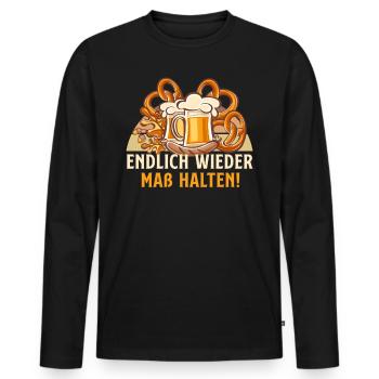 Finally keeping moderation again Drinking beer - Men's Premium Organic Long Sleeve Shirt - black - Front - Nico (187cm)