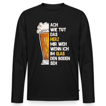 Drôle de dicton de bière pour les buveurs de bière Bavière - T-shirt manches longues Premium bio Homme - noir - Devant - Nico (187cm)