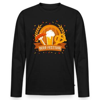 Festival folklorique de Munich FESTIVAL DE LA BIÈRE Fun - T-shirt manches longues Premium bio Homme - noir - Devant - Nico (187cm)