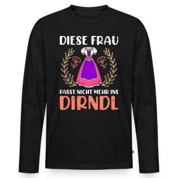 Dirndl zu klein Trachtenshirt Damen Trachten Dirndl - T-shirt manches longues Premium bio Homme - noir - Devant - Nico (187cm)