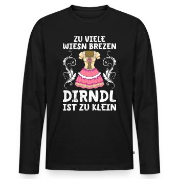 Dirndl zu klein Trachtenshirt Damen Trachten Dirndl - T-shirt manches longues Premium bio Homme - noir - Devant - Nico (187cm)