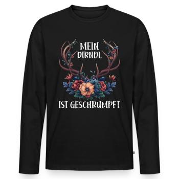 Dirndl zu klein Trachtenshirt Damen Trachten Dirndl - T-shirt manches longues Premium bio Homme - noir - Devant - Nico (187cm)