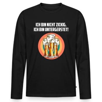 Nicht nur untergersted Bier Spruch - Männer Premium Bio Langarmshirt - Schwarz - Vorne - Nico (187cm)