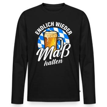 Finally moderation again Bavaria slogan - Men's Premium Organic Long Sleeve Shirt - black - Front - Nico (187cm)
