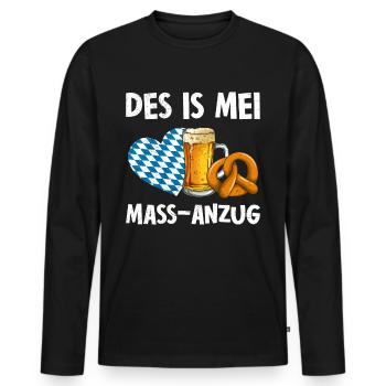 Des is mein Mass-Anzug Maß Bier - Männer Premium Bio Langarmshirt - Schwarz - Vorne - Nico (187cm)