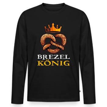 Bretzel Bretzel King Bretzel bavarois - T-shirt manches longues Premium bio Homme - noir - Devant - Nico (187cm)