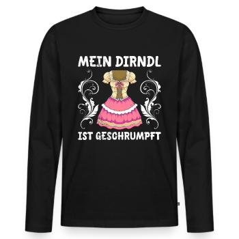 Dirndl zu klein Trachtenshirt Damen Trachten Dirndl - T-shirt manches longues Premium bio Homme - noir - Devant - Nico (187cm)