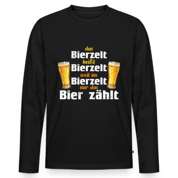Beer is all that matters - Men's Premium Organic Long Sleeve Shirt - black - Front - Nico (187cm)
