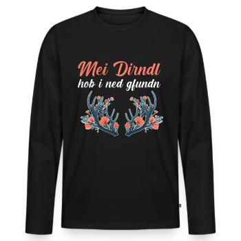 Aujourd’hui sans Dirndl Remplacement Dirndl Femmes - T-shirt manches longues Premium bio Homme - noir - Devant - Nico (187cm)