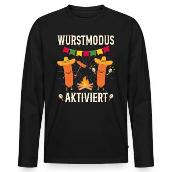 Mode saucisse activé Bavarois Bayer Fest - T-shirt manches longues Premium bio Homme - noir - Devant - Nico (187cm)
